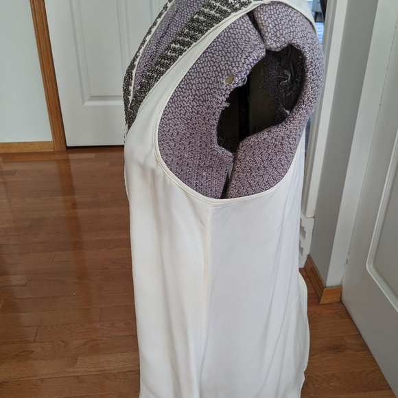 Parker silk ivory beaded vest size M - Picture 2 of 3